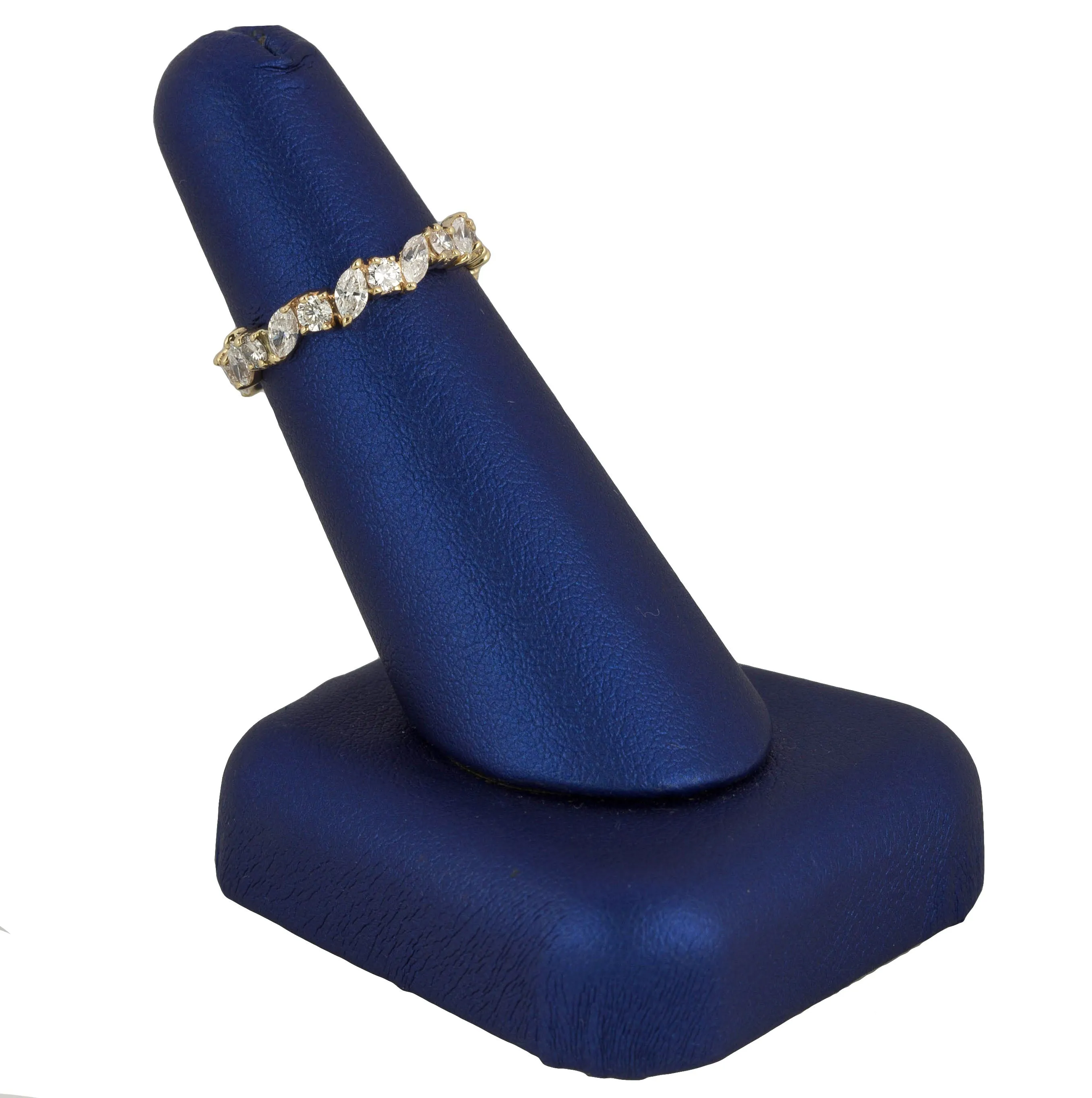 14K Yellow Gold 2 CT Marquise & Round Cut Diamond Eternity Wedding Band Ring