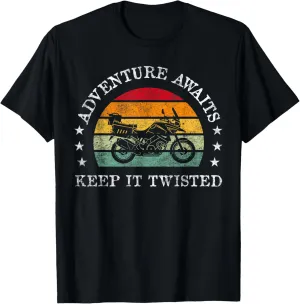 Adventure Awaits - Keep It Twisted - Vintage Motorcycle T-Shirt