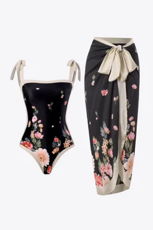 *APP EXCLUSIVE* Floral Tie-Shoulder Two-Piece Swim Set