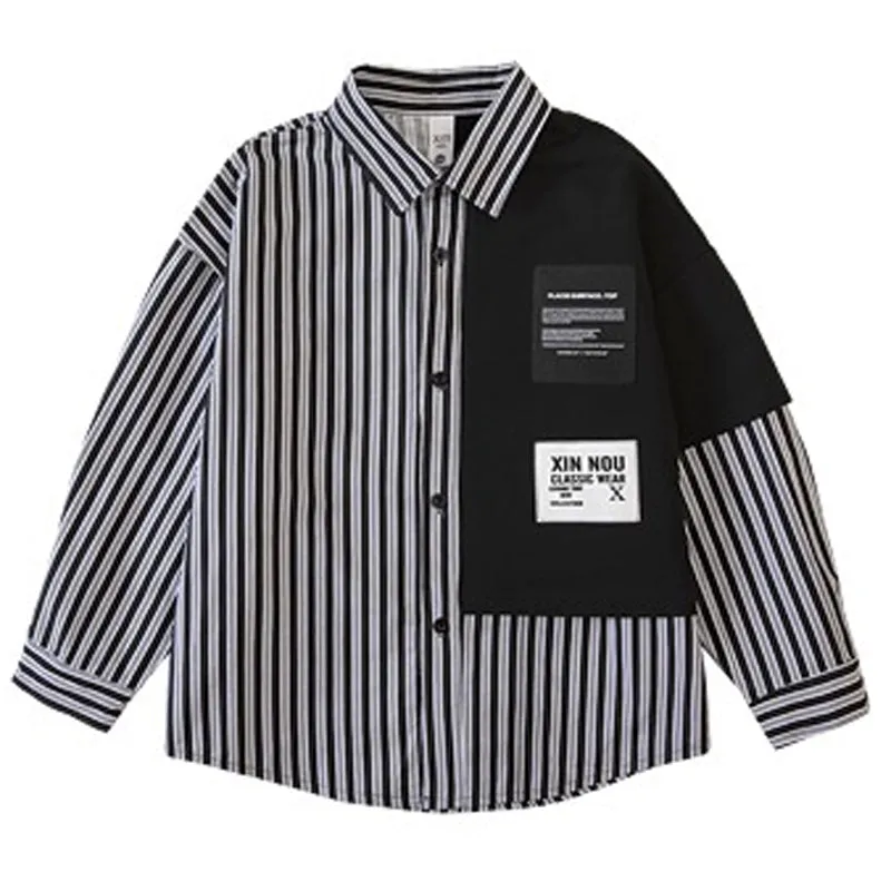 Black Patch Striped Top