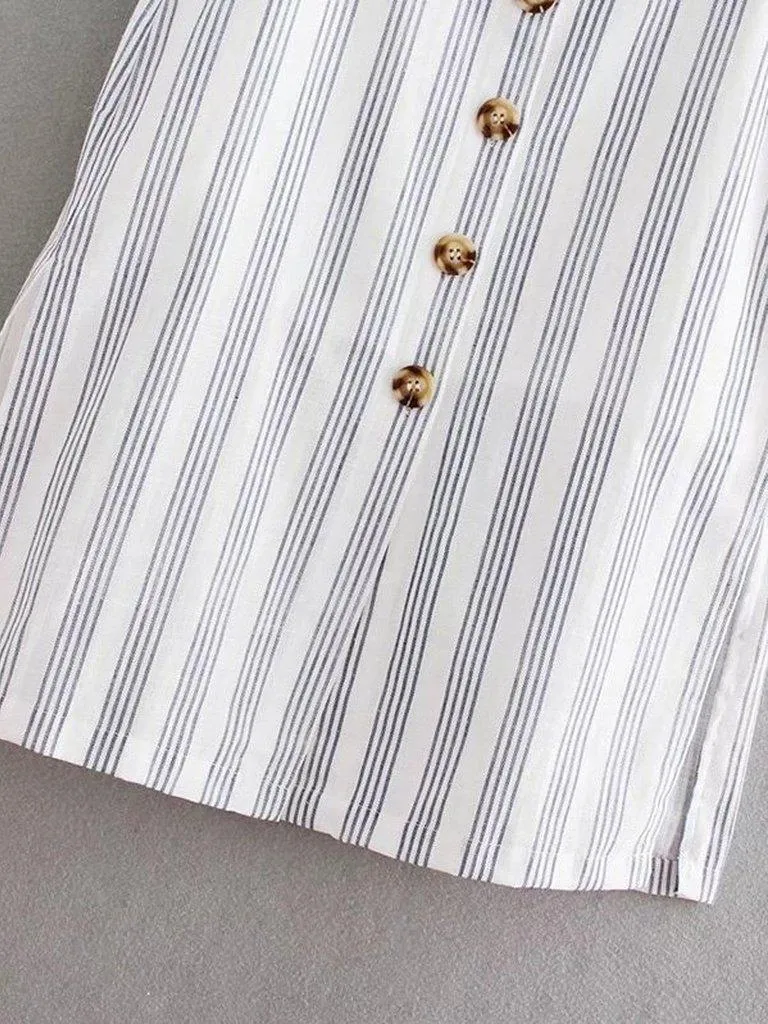 Button Through Slit Side Skirt