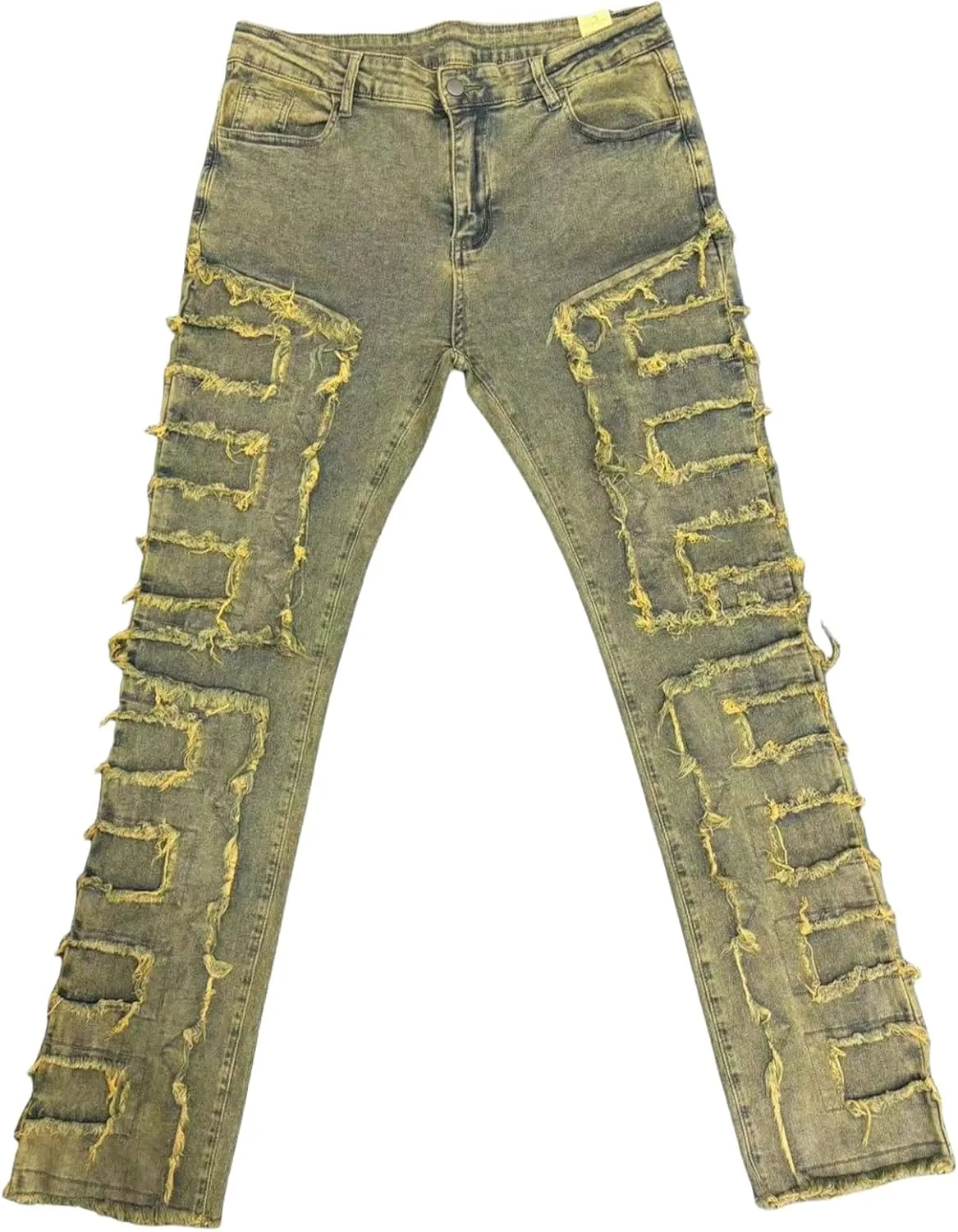 COOLMONAR Men's Ripped Distressed Destroyed Slim Fit Straight Leg Denim Jeans