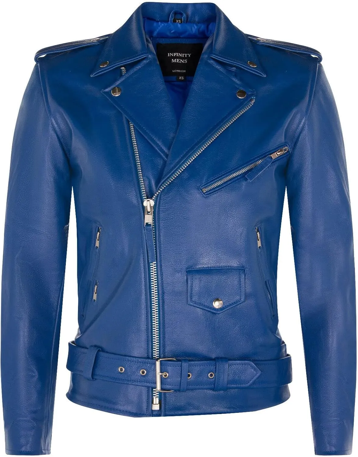 Men's Leather Brando Biker Jacket Rock Motorcycle Retro Hide Biker Jacket