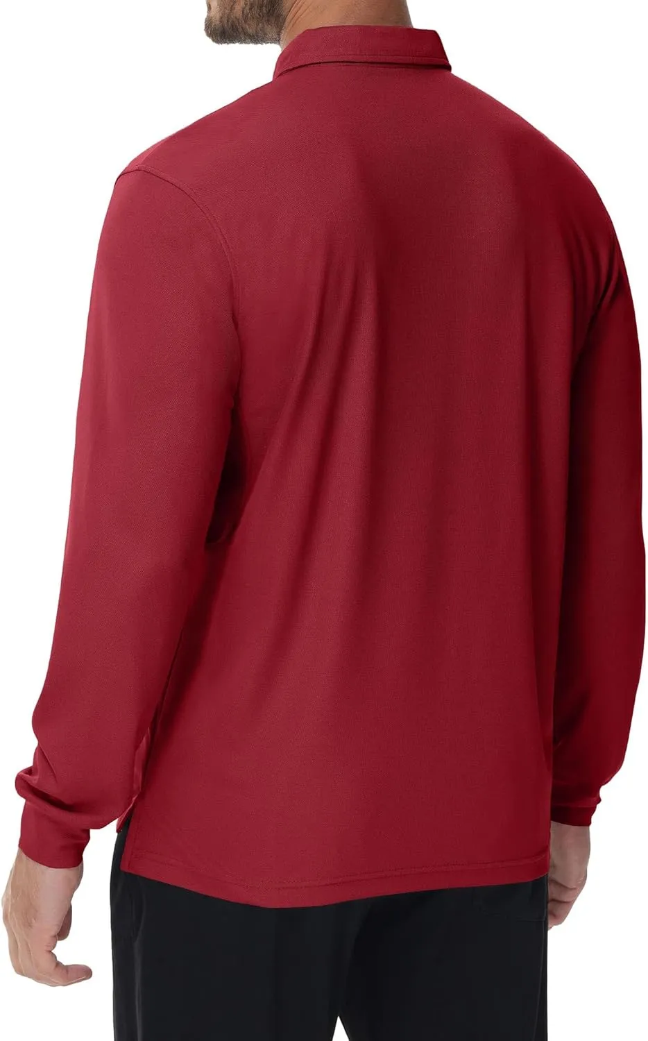 Men's Polo Shirt Quick Dry Button Golf Shirts UPF 50  Sun Protection Polos Long Sleeve Casual Collar T Shirts
