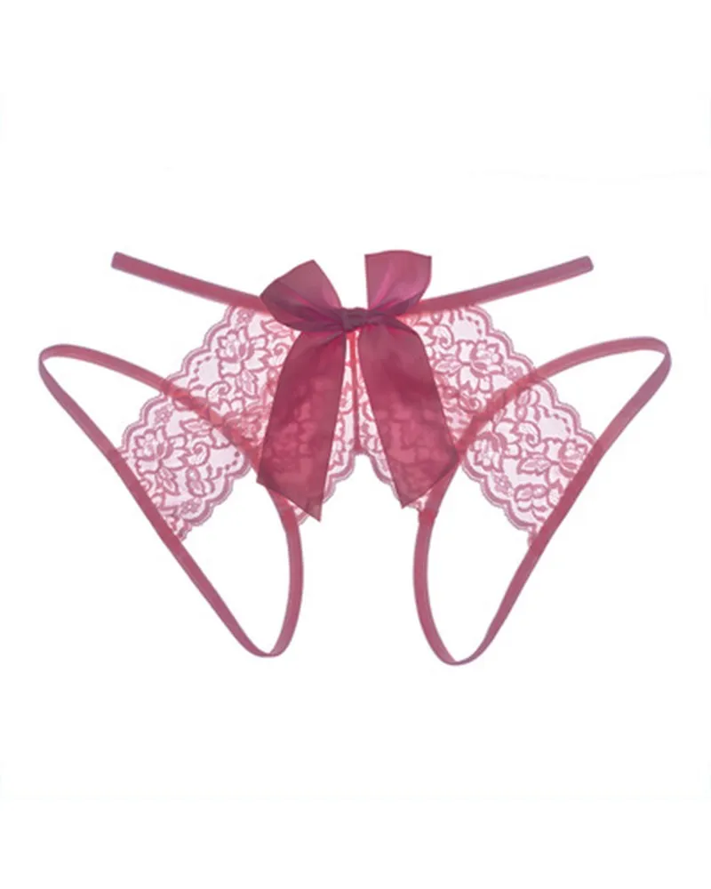 Sexy Lace Splicing Bow Skinny Waist Panties