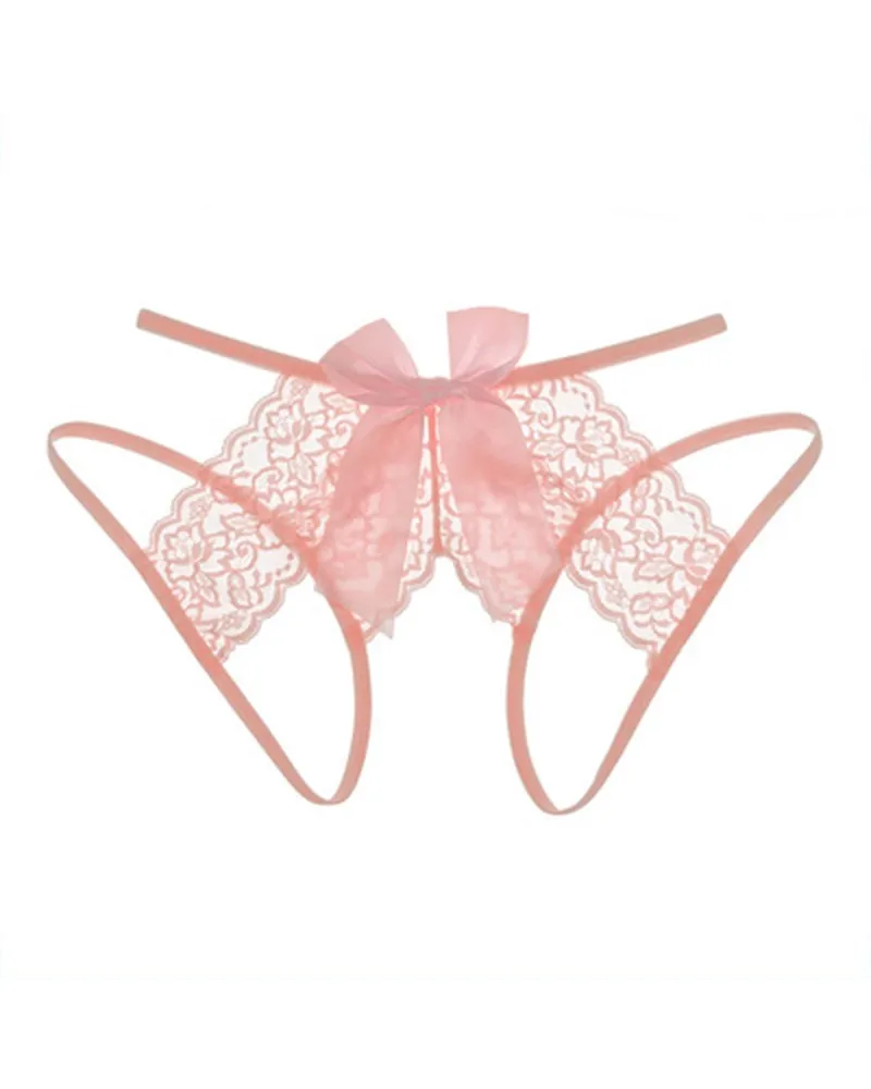 Sexy Lace Splicing Bow Skinny Waist Panties