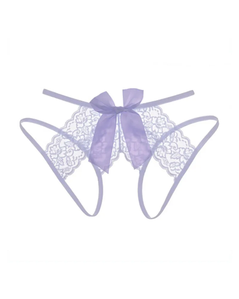 Sexy Lace Splicing Bow Skinny Waist Panties