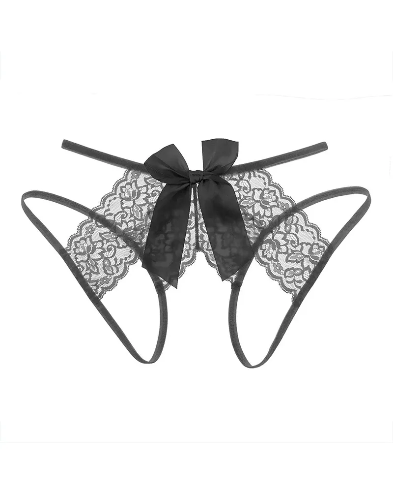 Sexy Lace Splicing Bow Skinny Waist Panties