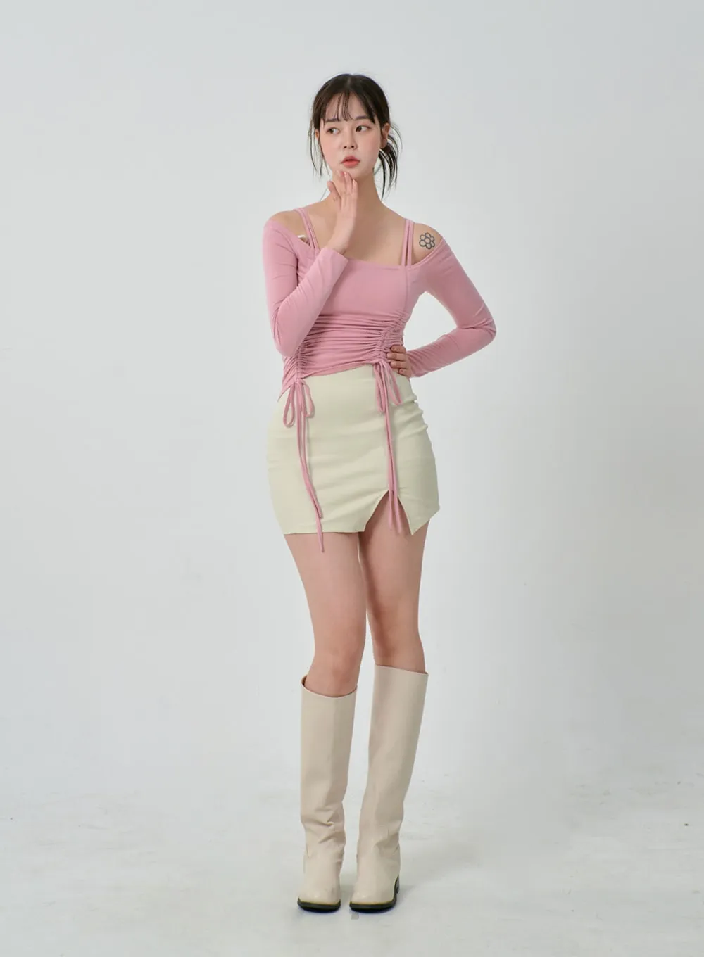 Side Slit Mini Skirt IJ304