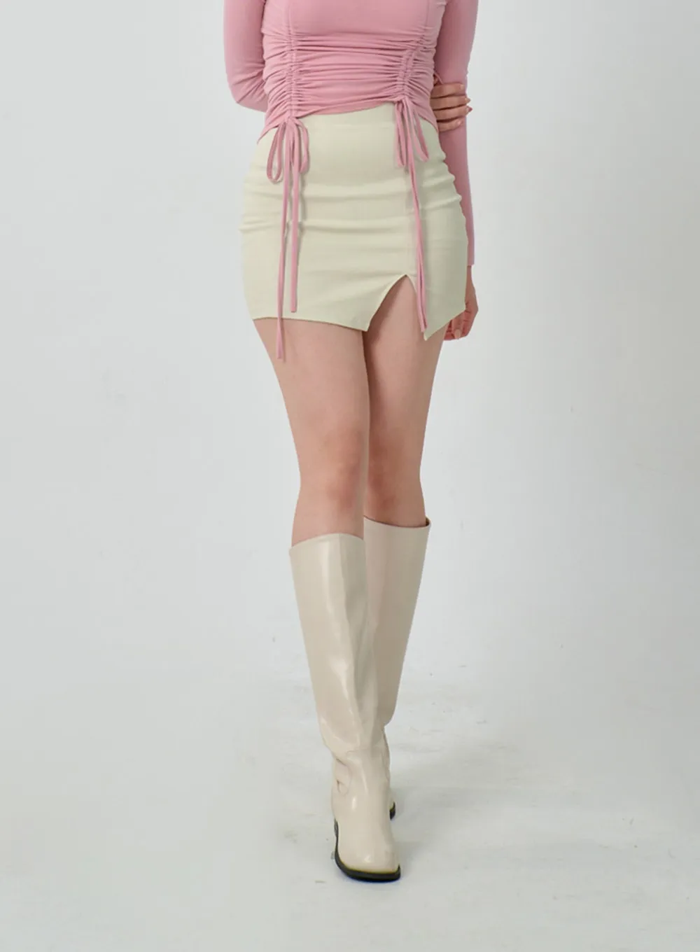 Side Slit Mini Skirt IJ304