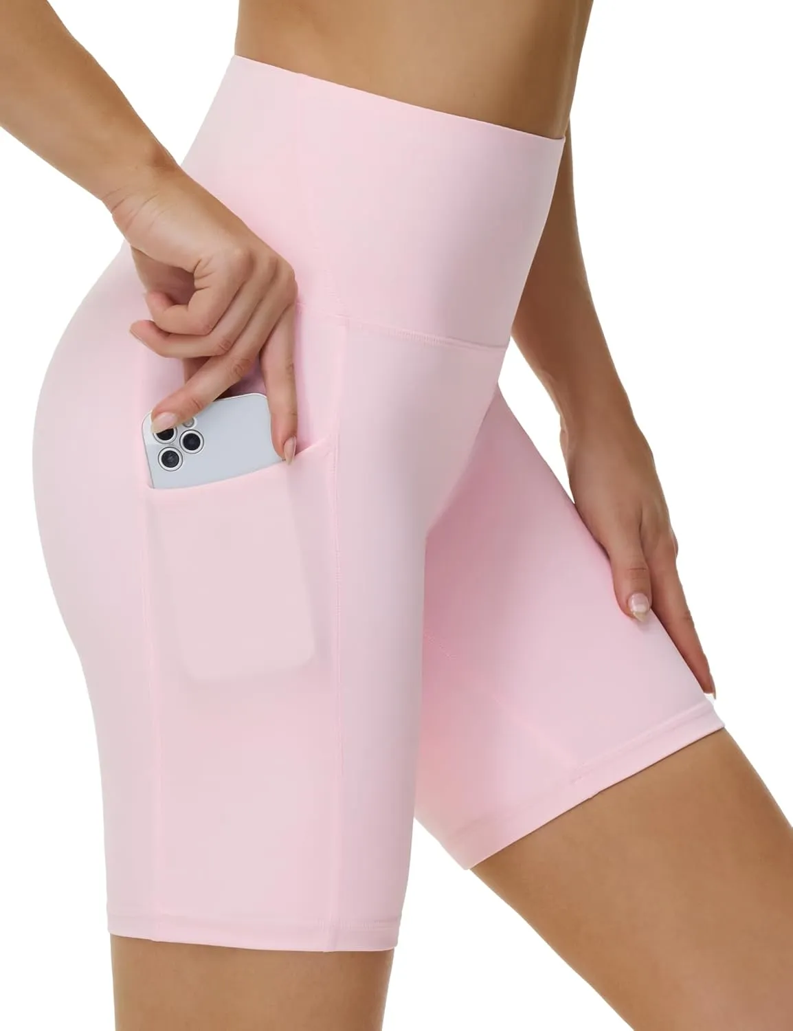 THE GYM PEOPLE Women's High Waist Workout Shorts Stretchy Tummy Control Yoga Biker Running Shorts with Pockets