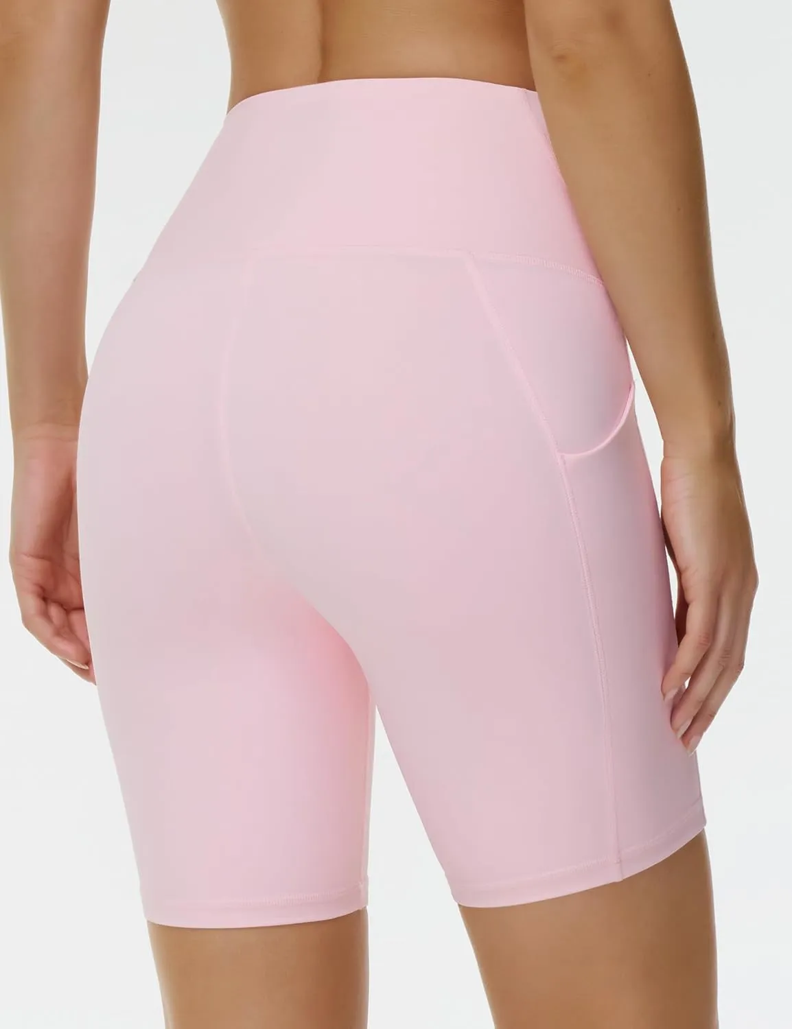 THE GYM PEOPLE Women's High Waist Workout Shorts Stretchy Tummy Control Yoga Biker Running Shorts with Pockets