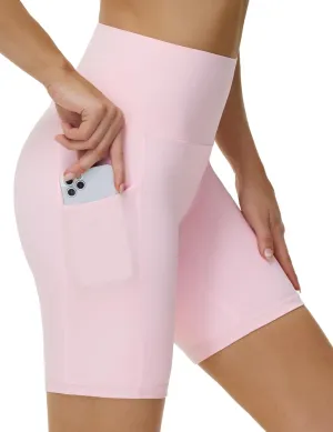 THE GYM PEOPLE Women's High Waist Workout Shorts Stretchy Tummy Control Yoga Biker Running Shorts with Pockets