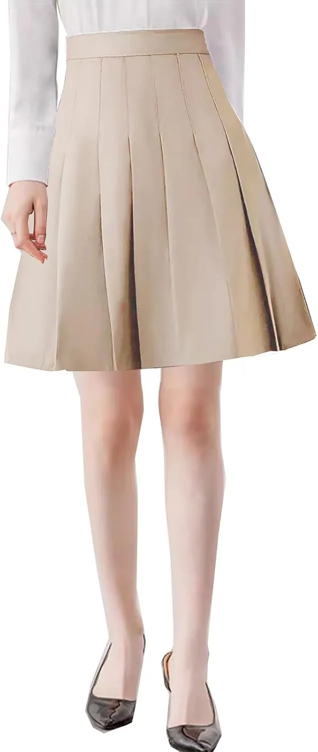 Women's High Waist A-Line Pleated Mini Skirt Short Tennis Skirt