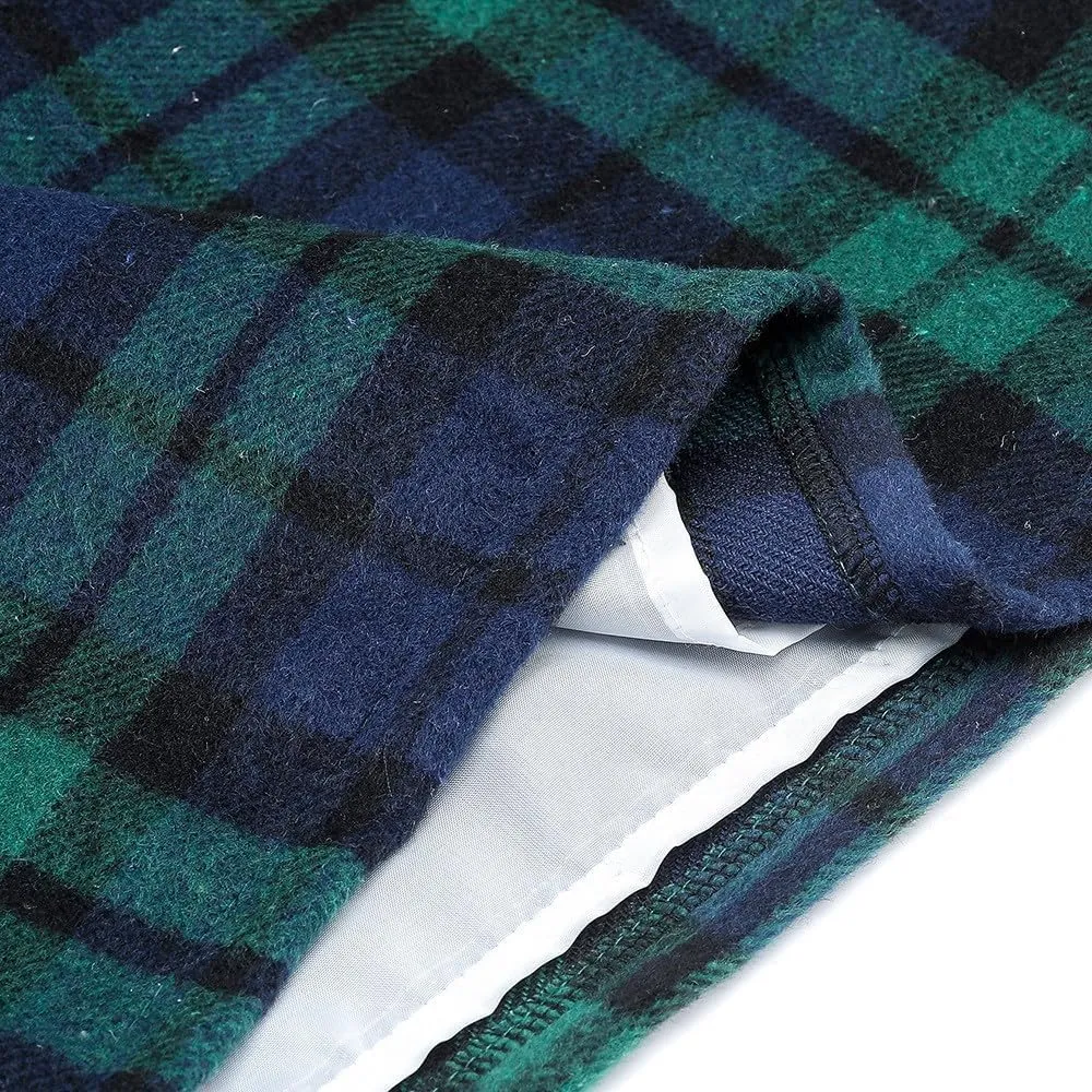 Womens Wool Plaid Mini Skirt Fall Winter High Waisted A Line Bodycon Pencil Skirt