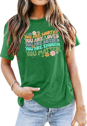 You Matter Shirt Women Teacher Inspirational Tee Top Mental Health Awareness Shirt